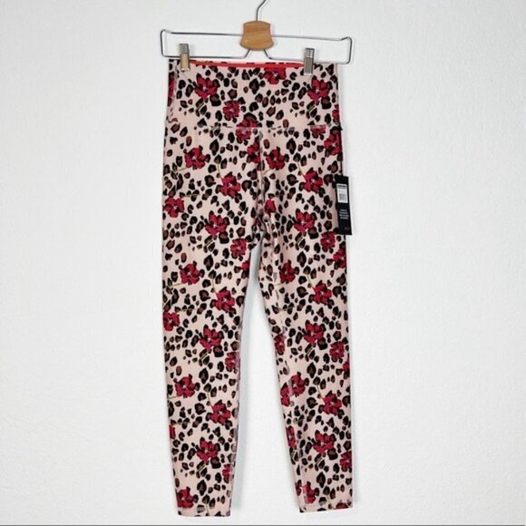 Wildfox Sweat Coral Wild Leopard Elastic Waist Stretch Leggings Size M - Picture 5 of 8